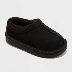 CAT & JACK・TODDLER JUDE BLACK SUEDE CLOG SLIPPERS - SZ 8